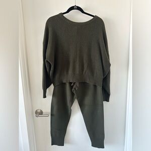 ZARA KNIT — olive sweater & matching knit joggers / selling as a set